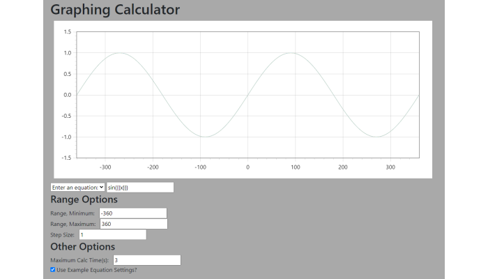 Graphing Calculator Screenshot